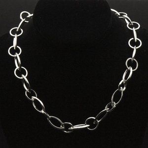 Ross-Simons - Chic Vintage Polished Sterling Silver Chain Link Necklace - 18.5"